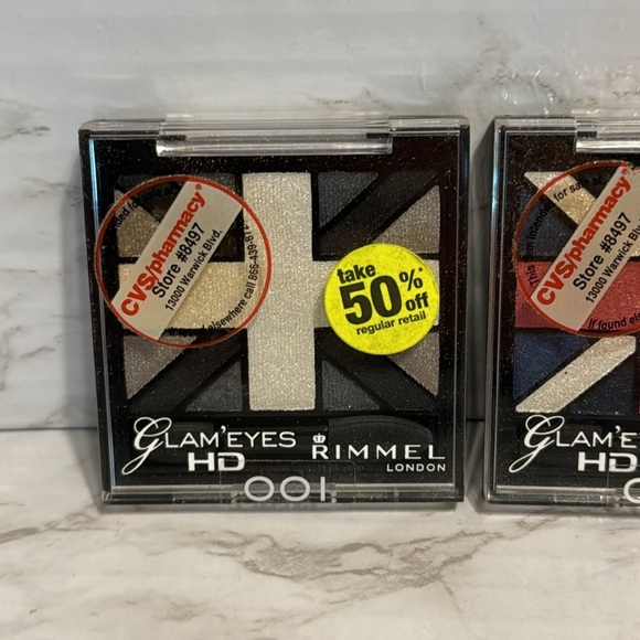 Rimmel London glam eyes HD eyeshadow in 008 true union Jack, and 001 black cab - Picture 2 of 6